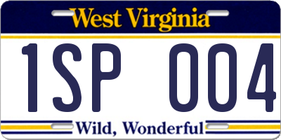 WV license plate 1SP004