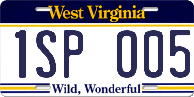 WV license plate 1SP005