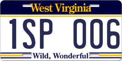 WV license plate 1SP006
