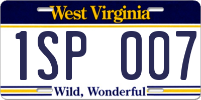 WV license plate 1SP007