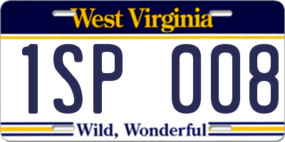WV license plate 1SP008