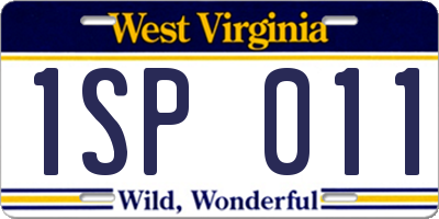 WV license plate 1SP011