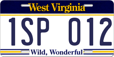 WV license plate 1SP012
