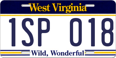 WV license plate 1SP018