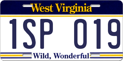 WV license plate 1SP019