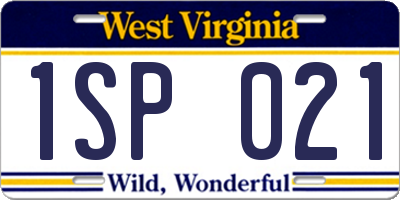 WV license plate 1SP021