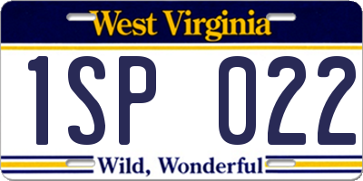 WV license plate 1SP022