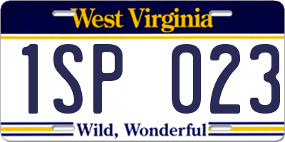 WV license plate 1SP023