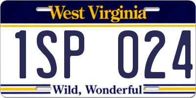 WV license plate 1SP024