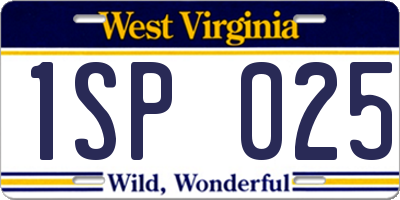WV license plate 1SP025