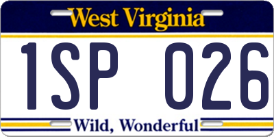 WV license plate 1SP026