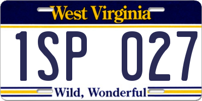 WV license plate 1SP027