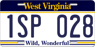 WV license plate 1SP028