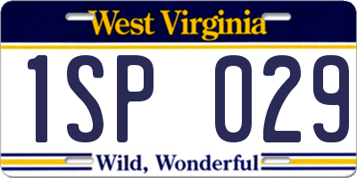 WV license plate 1SP029