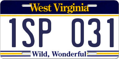 WV license plate 1SP031