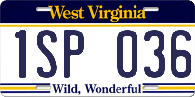 WV license plate 1SP036