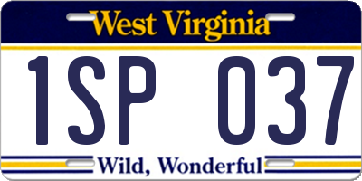 WV license plate 1SP037