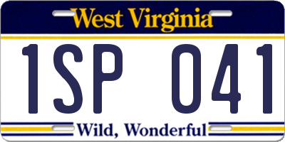 WV license plate 1SP041