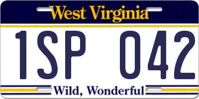 WV license plate 1SP042