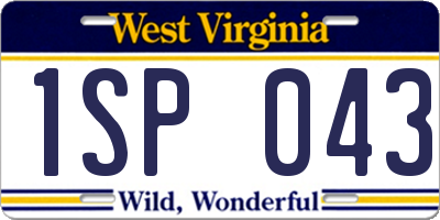 WV license plate 1SP043