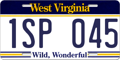 WV license plate 1SP045