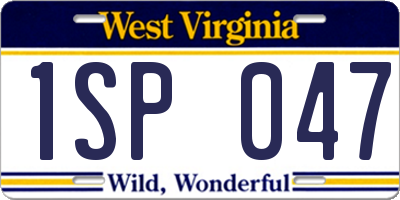 WV license plate 1SP047