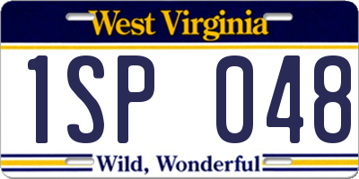WV license plate 1SP048