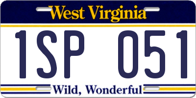 WV license plate 1SP051