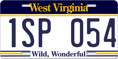 WV license plate 1SP054