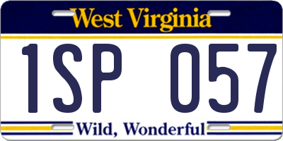 WV license plate 1SP057