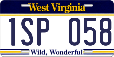 WV license plate 1SP058