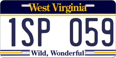 WV license plate 1SP059