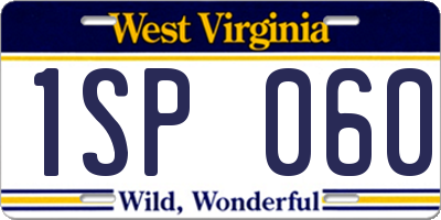 WV license plate 1SP060