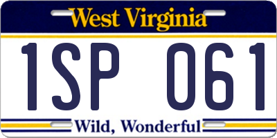 WV license plate 1SP061