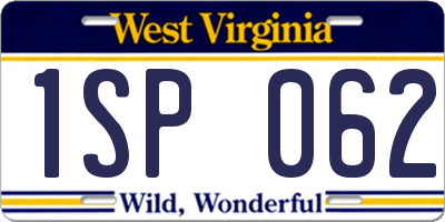 WV license plate 1SP062