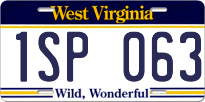 WV license plate 1SP063