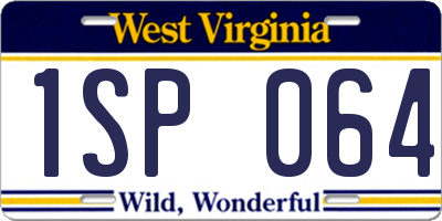 WV license plate 1SP064