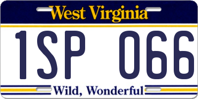 WV license plate 1SP066
