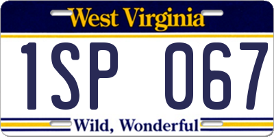 WV license plate 1SP067