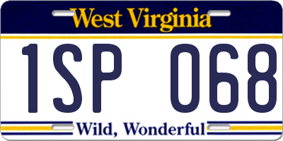 WV license plate 1SP068