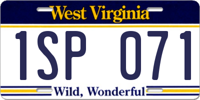 WV license plate 1SP071