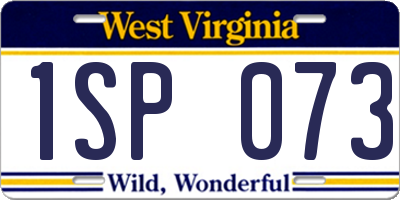 WV license plate 1SP073
