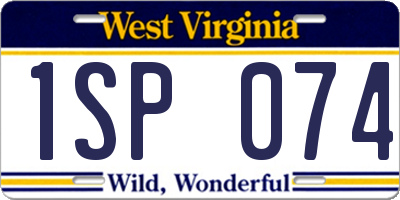 WV license plate 1SP074