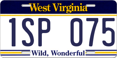 WV license plate 1SP075