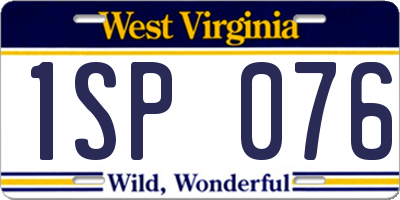 WV license plate 1SP076
