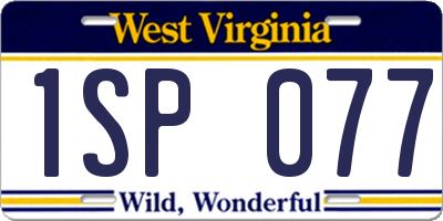 WV license plate 1SP077