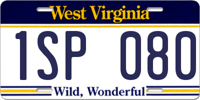 WV license plate 1SP080