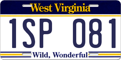 WV license plate 1SP081