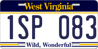 WV license plate 1SP083