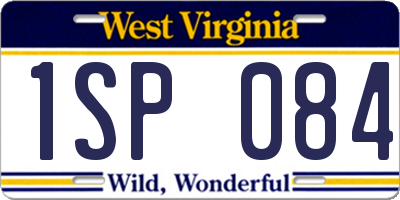 WV license plate 1SP084